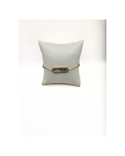 Βραχιόλι Χρυσό με Παλαίσιο και Στρας