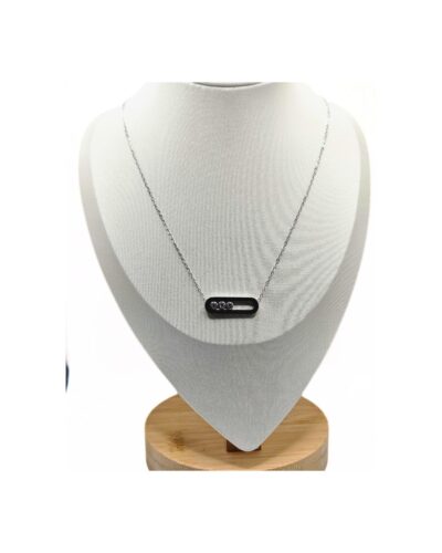 Κολιέ με Ασημένια Αλυσίδα και Μεταλλικό Στοιχείο