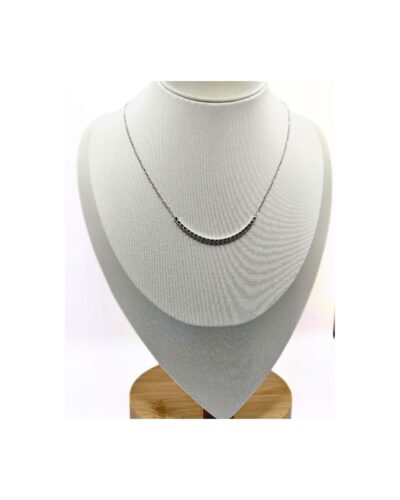 Κολιέ με Ασημένια Αλυσίδα και Μικρά Στρας