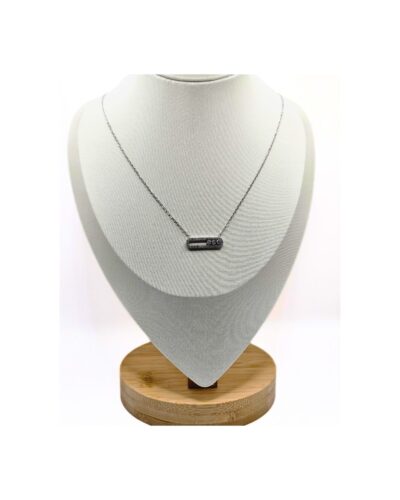 Κολιέ με Ασημένια Αλυσίδα και Στοιχείο με Στρας