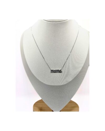 Κολιέ με Ασημένια Αλυσίδα και τη Λέξη Μαμά με Στρας