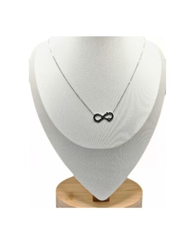 Κολιέ με Ασημένια Αλυσίδα το Άπειρο και Μαμά