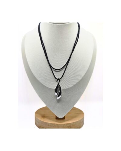 Κολιέ με Κορδόνι και Ασημένιο Στοιχείο