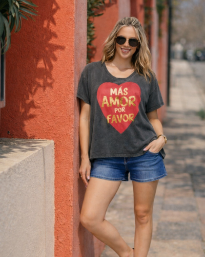 Κοντομάνικη Μπλούζα Πετροπλυμένη Mas