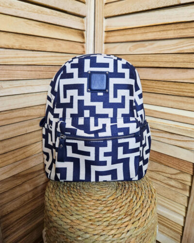 Backpack με Μοτίβο Μαιάνδρου Μπλε