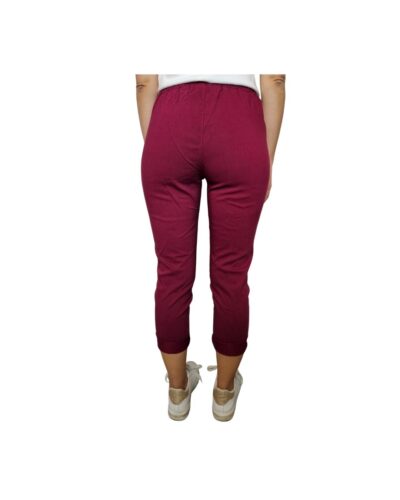 Plush Size παντελόνι μπορντό πίσω