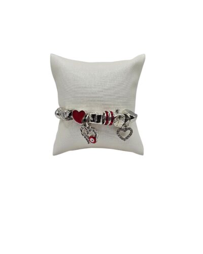 Ασημένιο βραχιόλι με κόκκινα στοιχεία