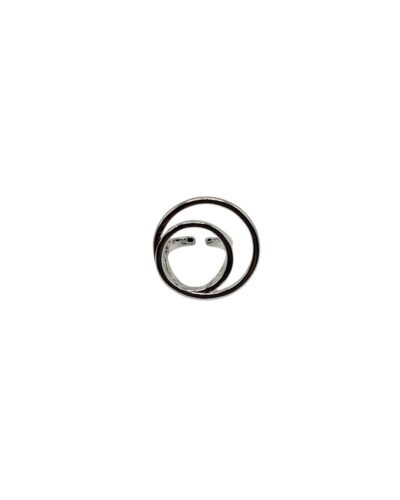 Ασημένιο δαχτυλίδι με διπλο κύκλο κοντά