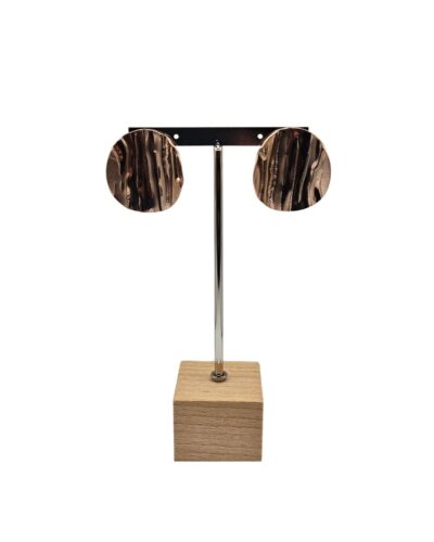 Σφυρήλατα ροζ gold σκουλαρίκια