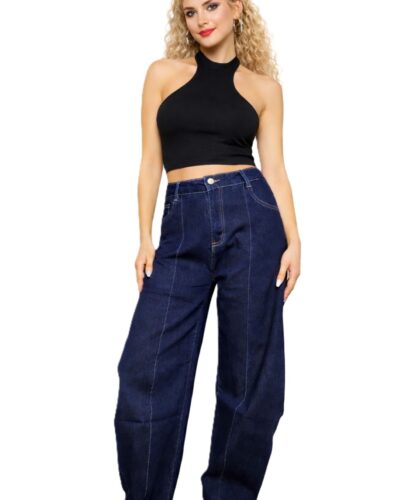 Τζιν παντελόνι Barrel με ραφή Μπροστά