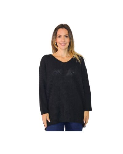 Μακρυά μπλόυζα πλεκτή μαύρο