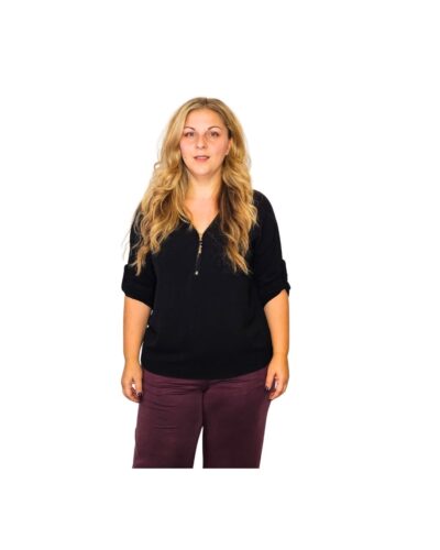 Μαύρη Μπλούζα φερμουάρ κοντά