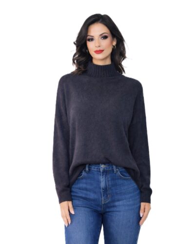 Μπλούζα πλεκτή ημιζιβάγκο μαύρη