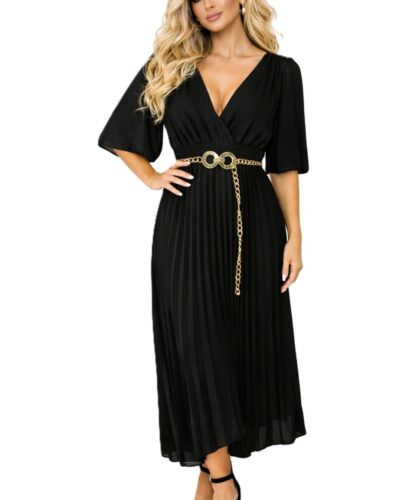 Πλισσέ φόρεμα μαύρο