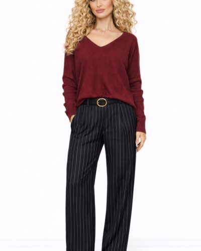 Ριγέ μαύρη παντελόνα