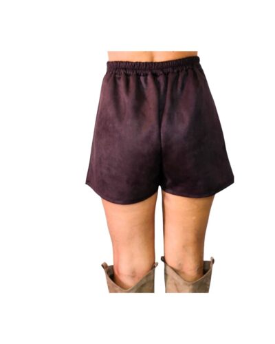 Σουέτ σορτσοφουστάκι καφέ πίσω