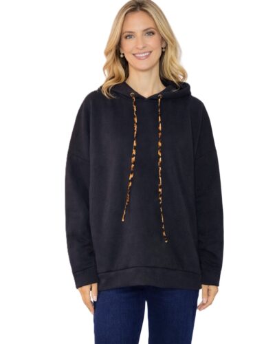 Φούτερ με κουκούλα και animal print φόδρα