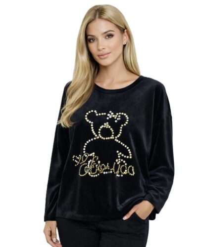 Βελούδινη μπλούζα με πέρλες