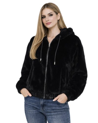 Γούνινο ζακετάκι μαύρο