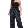 Δερματίνη Παντελόνα με Λάστιχο Plus Size