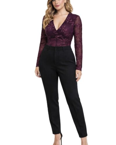 Κορμάκι με διαφάνεια Μωβ ολόσωμο