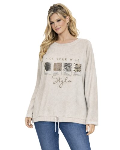 Κοτλε Μπλούζα με στάμπα μπεζ