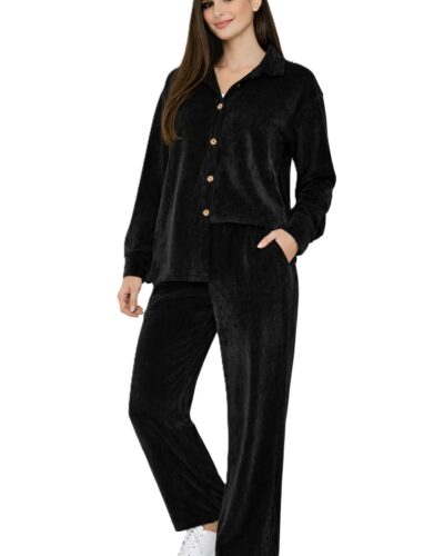 Σετ Βελούδο με Πουκάμισο Μαύρο