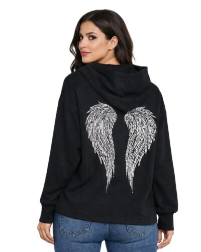 Φούτερ με Φτερά Μαύρο