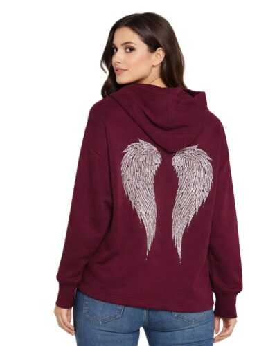 Φούτερ με Φτερά Μπορντό