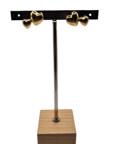 Σκουλαρίκια Χρυσά Καρδιές Minimal