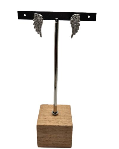 Ασημένιο Φτερό Αγγέλου με Ζιργκόν