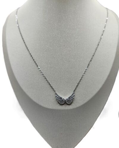 Ασημένια Φτερά Αγγέλου με Ζιργκόν