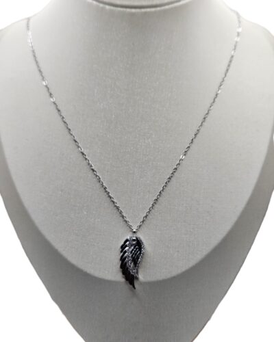 Ασημένιο κολιέ με φτερό