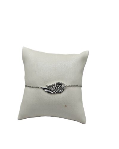 Ασημένιο Φτερό Αγγέλου με Ζιργκόν