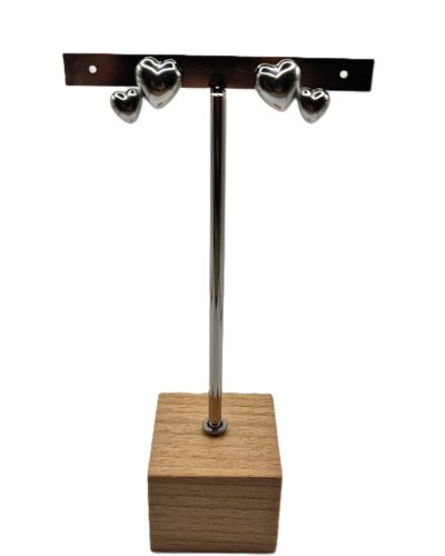 Σκουλαρίκια Ασημένια Καρδιές Minimal