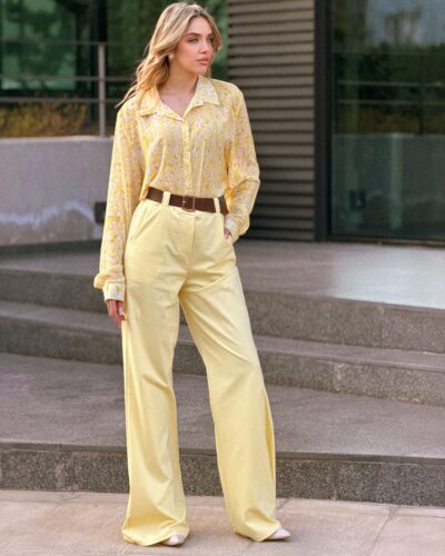 Κίτρινο πουκάμισο λέοπαρ