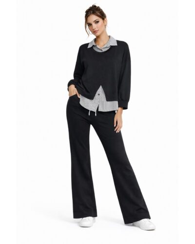 Σετ μαύρο με ριγε πουκάμισο