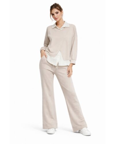 Σετ μπεζ με ριγε πουκάμισο