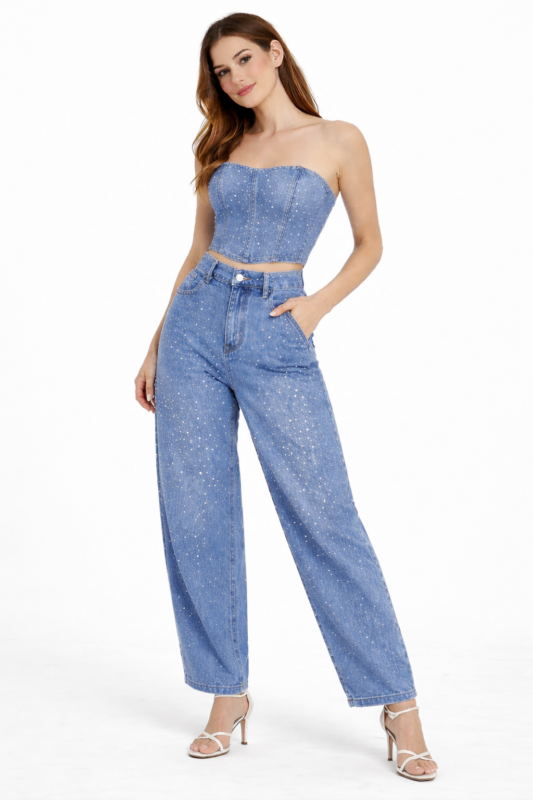 Σετ στραπλες τζιν