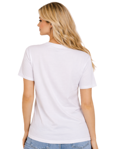 Κοντομάνικη Μπλούζα Με Τρουκς Καρδιές Λευκή Πίσω