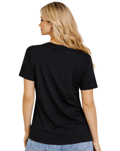 Κοντομάνικη Μπλούζα Με τρουκς Καρδιές Μαύρη πίσω