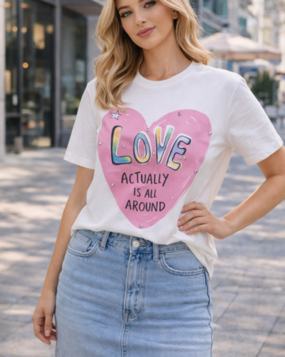 Λευκή μπλούζα love