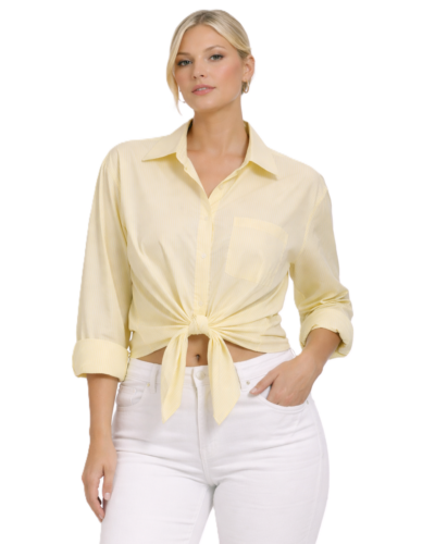 Πουκάμισο Ριγέ Κίτρινο