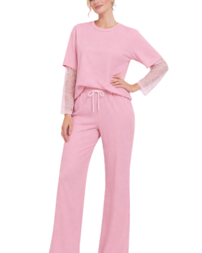 Σετ με Δαντέλα Ροζ