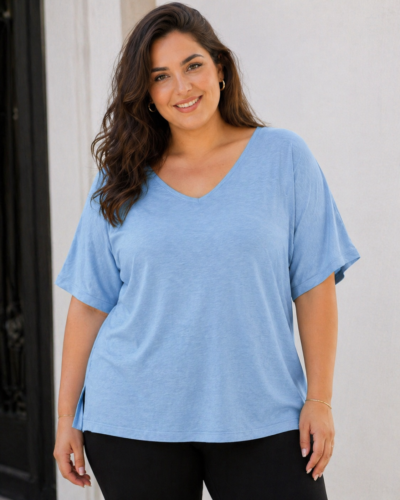 Μπλούζα Over Size Σιέλ